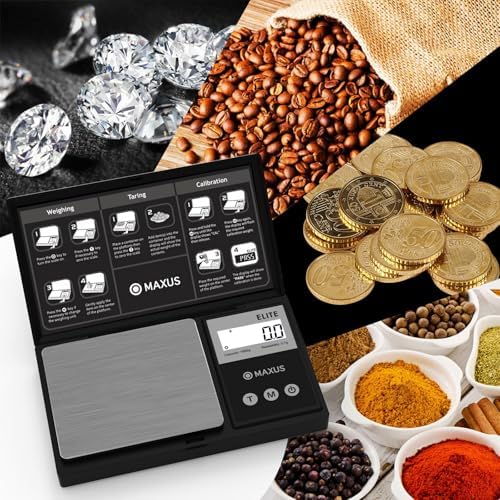 MAXUS Digital Gram Scale 1000g/0.1g, Small Food Scale - Image 2