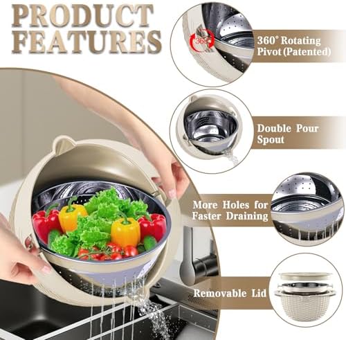 4-in-1 Colander with Bowl Set - Image 3