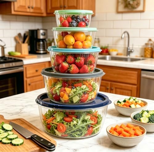 5-Piece Plastic Mixing Bowl Set - Image 4