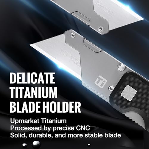 WORKPRO Premium Titanium Utility Knife, CNC Unibody, Lightweight G-10Handle - Image 2