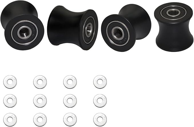 Total Gym Replacement Set of 4 Wheels/Rollers Compatible with Models DLX, DLX II, DLX III, Adv DLX, Pilates, Pilates Pro 2500, 3000, 4000，570, 2000 （Black）