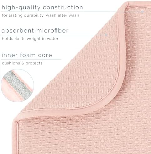 S&T INC. Dish Drying Mat, Diamond Texture, Rose Pink - Image 4