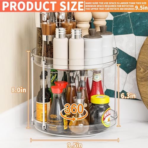 2 Pack 2 Tier Lazy Susan Spice Rack - Image 3