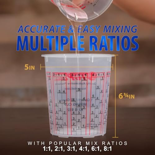 Custom Shop Paint Mixing Cups, 12 Pack, Plastic Measuring Cups - Image 3