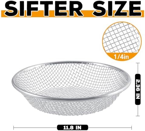 Sifter.Size 1/4" Mesh Soil Sifter Sieve - Image 2