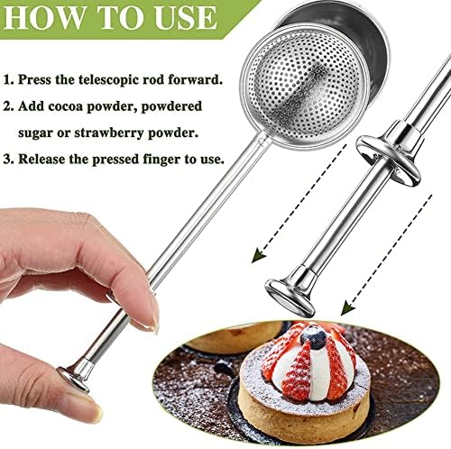 Flour Duster for Baking, Pick Up and Dust Stainless Steel Flour Sifter - Image 3