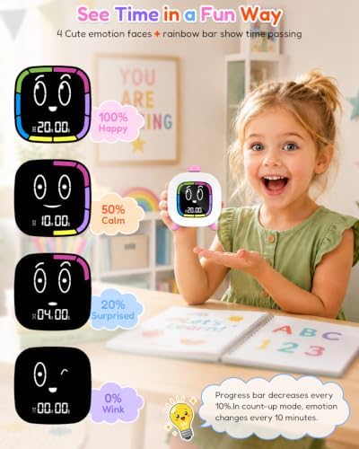 Digital Visual Timer for Kids ADHD, 99-Minute Countdown, Rechargeable - Image 2