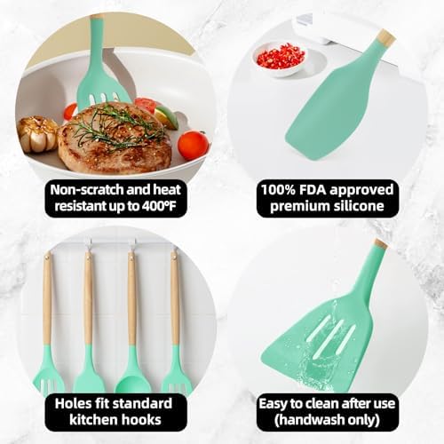 12-Piece Silicone Kitchen Utensils Set - Image 2