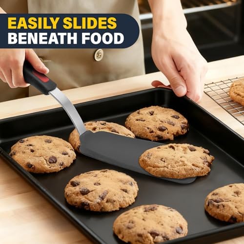 Silicone Spatula Set, Heat Resistant Solid & Slotted Turner - Image 6