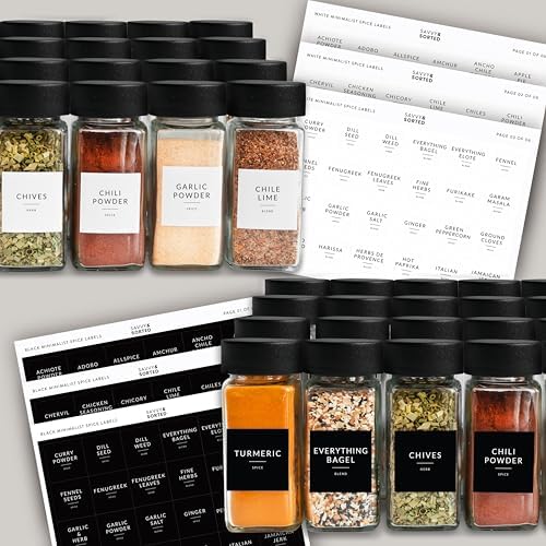 SAVVY & SORTED Glass Spice Jars - 4 Oz Spice Containers with 374 Minimalist - Image 6