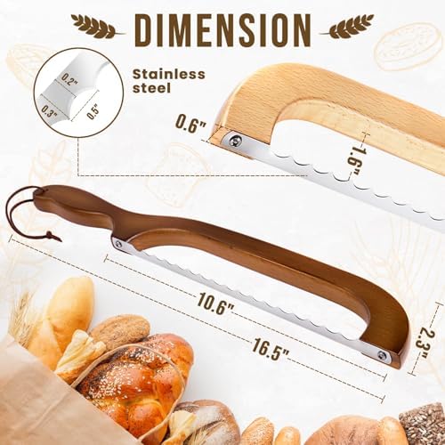 Woodever Bread Knife, 2 Pack Bread Slicer - Image 2