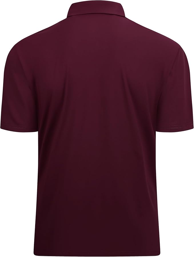 Alex Vando Mens Golf Shirt Moisture Wicking Quick-Dry Solid Short Sleeve Polo Shirts for Men