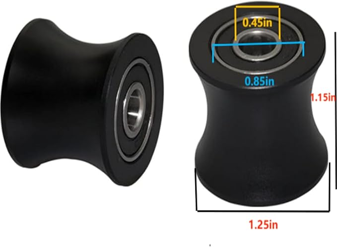 Total Gym Replacement Set of 4 Wheels/Rollers Compatible with Models DLX, DLX II, DLX III, Adv DLX, Pilates, Pilates Pro 2500, 3000, 4000，570, 2000 （Black）