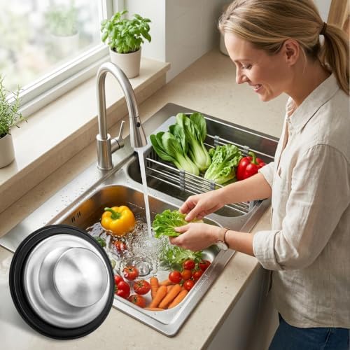 Garbage Disposal Sink Stopper 3.3 Inch, 2 Pack Stainless Steel Kitchen Drain - Image 7