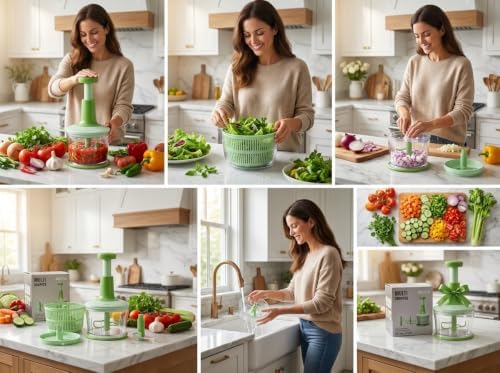 Multi functional Salad spinner, Dehydrator, Food Chopper, - Image 5