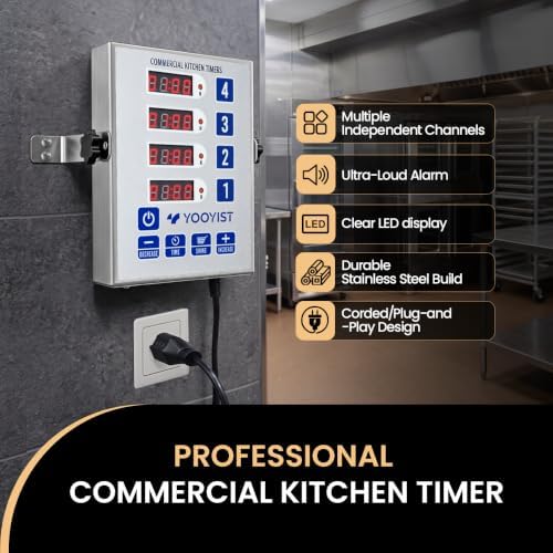 4-Channel Commercial Kitchen Timer Loud Alarm Digital Cook Timer - Image 2