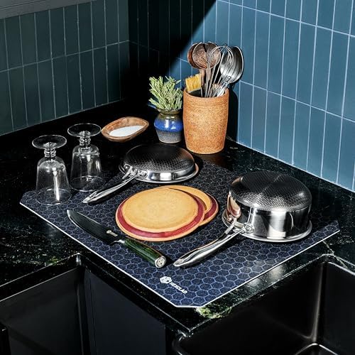 HexClad 2-Piece Ultra Thin Absorbent Dish Drying Mat Set, Fast Drying - Image 6