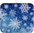 Winter Blue Snowflake Dish Drying Mat by Wnoesat