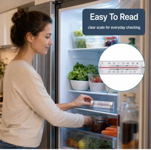 2 Pack Fridge Refrigerator Freezer Thermometer - Image 3