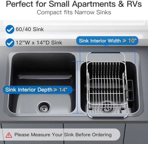 JASIWAY Sink Small Dish Drying Rack - Image 3