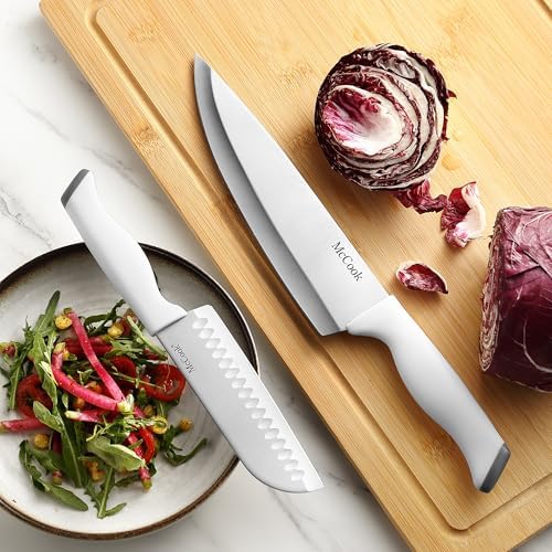 McCook Kitchen Knife Set 24PC Knife Block Set w Built-in Sharpener - Image 5