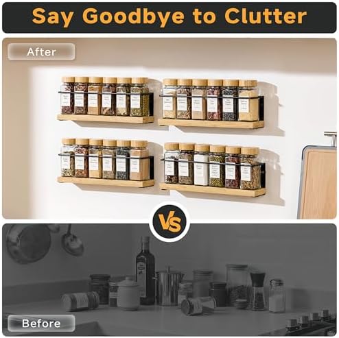 4-Tier Wall Mount Spice Rack Organizer - Image 7