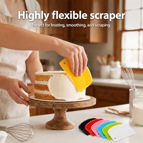 7PCS Dough Scraper, Plastic Bench Scraper - Image 4
