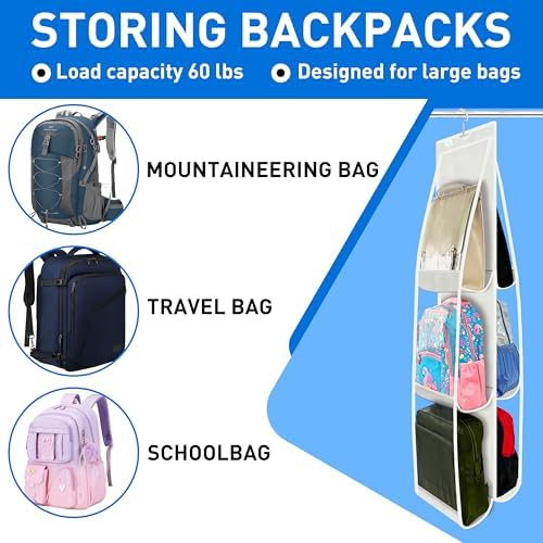 Purse Organizer for Closet, Heavy Duty Hanging Handbag Storage - Image 5