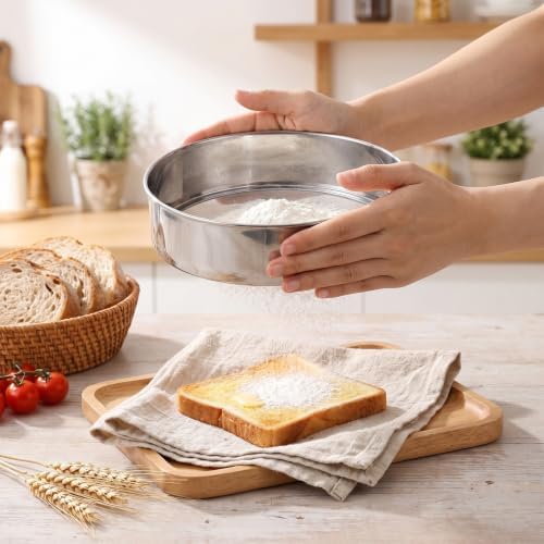 Flour Sifter Fine Mesh Sieve Round Cake Baking Strainer - Image 4