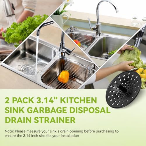 2 Pack 3.14" Kitchen Sink Garbage Disposal Drain Strainer Cover - Image 7