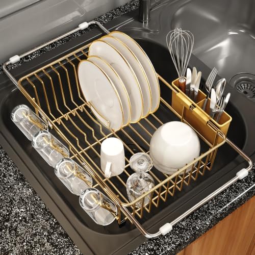 MAJALiS Gold Expandable Dish Drying Rack Over Sink by MAJALiS