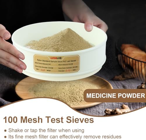7.9" PVC Lab Sieve, Nylon Mesh, 100 Mesh Screen Sifter - Image 5