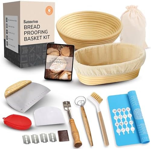 Complete Banneton Bread Proofing Basket Set by Trailblaze