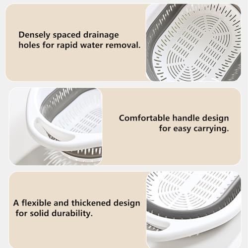 2-Pack Collapsible Silicone Colander Strainer, Foldable Kitchen Sink Basket - Image 6