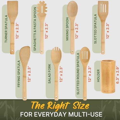 Bamboo Cooking Utensils Set 7 Pcs - Image 2