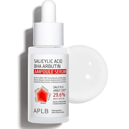 APLB Salicylic Acid BHA Arbutin Ampoule Serum | SALICYLIC ARBUT CEN™ 29.6% 1.35 FL.OZ/Korean Skincare, Acne & Pore care, Long lasting moisturizing, Revitalize for gentle and improve skin texture