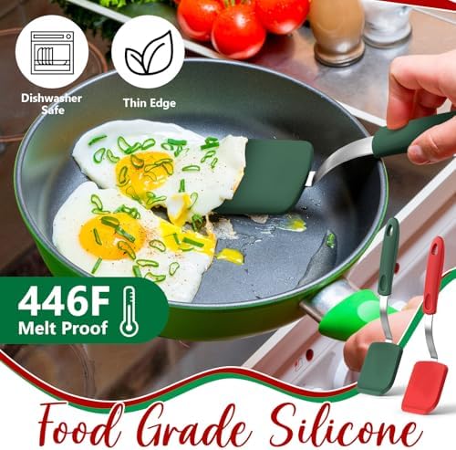 2Pcs Mini Silicone Cookie Brownie Spatula, Solid Flat - Image 5