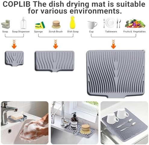 Silicone Dish Drying Mat for Kitchen counter - Image 3