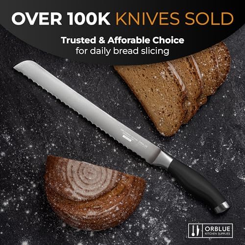 Orblue Bread Knife, 10-Inch Serrated Stainless Steel – Ultra Sharp - Image 5