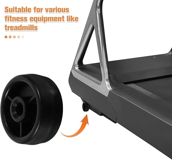 DECHOUS Heavy Duty Plastic Roller Wheel Replacement for Fitness Equipment Smooth Workout Plastic Casters for Treadmill Exercise Bike Home Gym