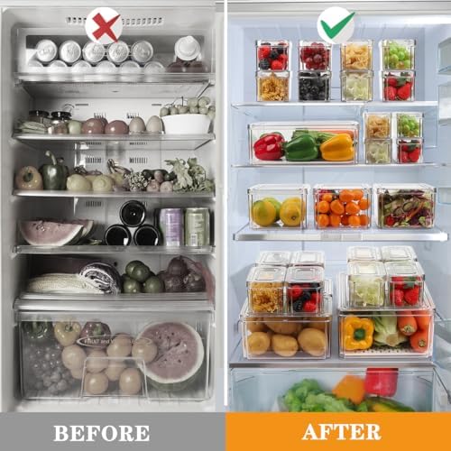 14Pack Fridge Organizer, Stackable Refrigerator Organizer Bins - Image 4
