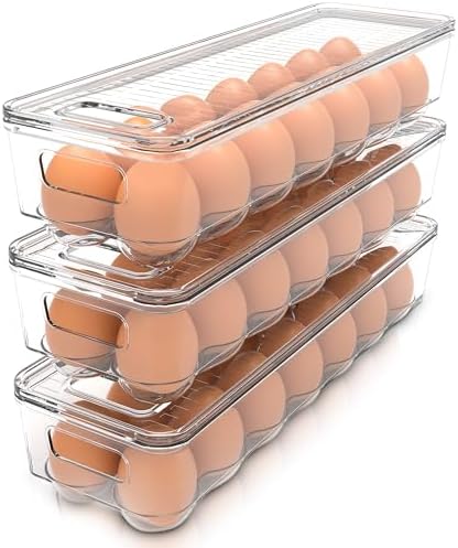Utopia Home Egg Holder for Fridge, Stackable Egg Container, 3 Pack by UTOPIAHOME