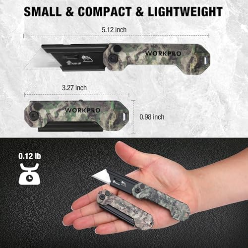 WORKPRO 3-Pack Camo Folding Utility Knife Set - Image 2