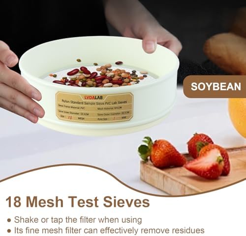 7.9" PVC Lab Sieve, Nylon Mesh, 18 Mesh Screen Sifter - Image 5