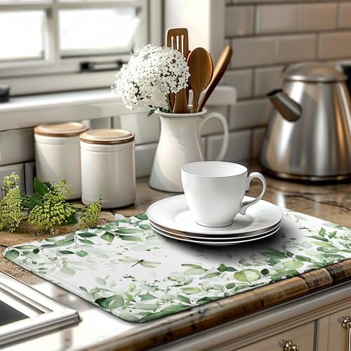 Sage Green Leaf Dish Drying Mat - Image 6