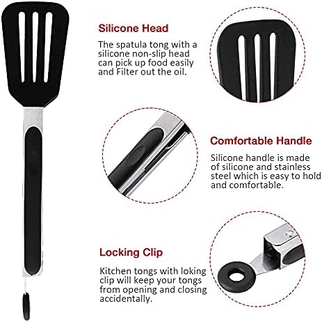 7 inch Mini Silicone Serving Tongs - Image 4