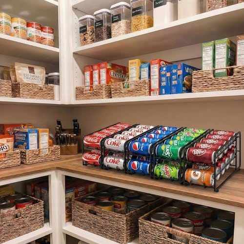 CANYAVE Soda Can Organizer Storage Rack, 2 Pack Stackable Beverage Soda Can - Image 2