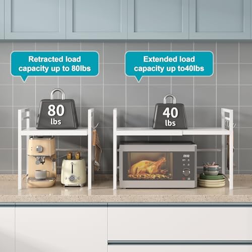 DOLALIKE Expandable Microwave Stand Kitchen Countertop Organizer - Image 5