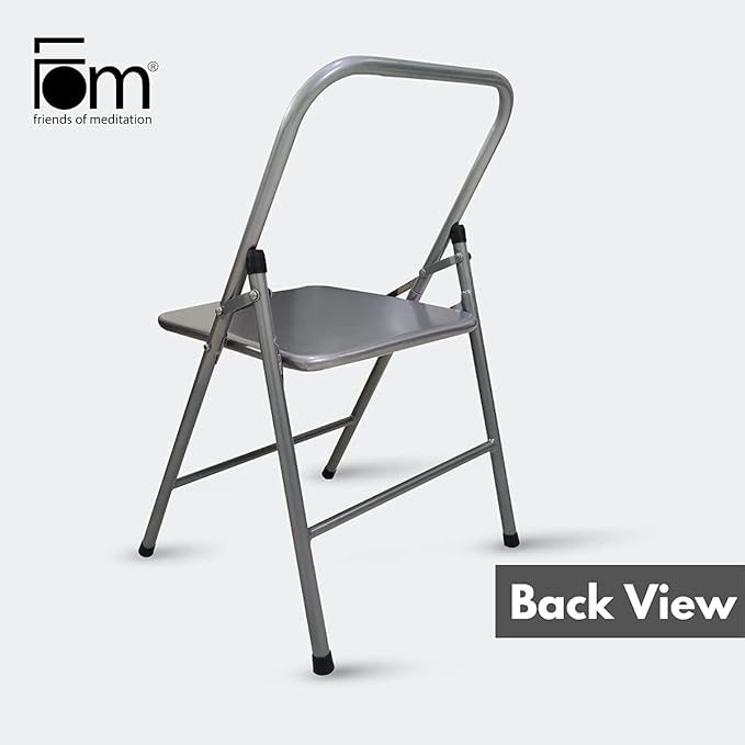 California Wellness Backless Yoga Chair with Yoga Book | Portable Folding Chair | Iyengar Yoga Chair | Flexibility & Strength Training Tool | Yoga Chairs for Adults | Supports Balance Handstand