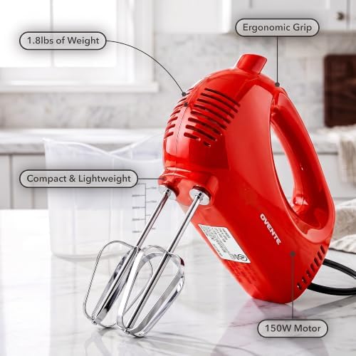 OVENTE 5-Speed Electric Hand Mixer - Image 3